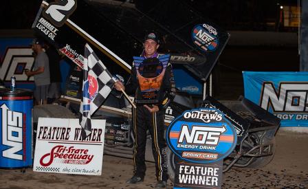 Carson Macedo won the WoO finale Saturday at Haubstadt (Trent Gower Photo) (Video Highlights from DirtVision.com)