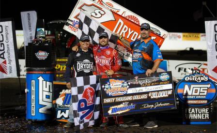 Logan Schuchart won the $30,000 Jackson Nationals Saturday (Trent Gower Photo) (Video Highlights from DirtVision.com)