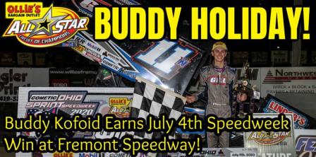 Buddy Kofoid won the Ohio Speedweek stop Saturday at Fremont (Wayne Riegle Racing Photography) (Video Highlights from FloRacing.com)