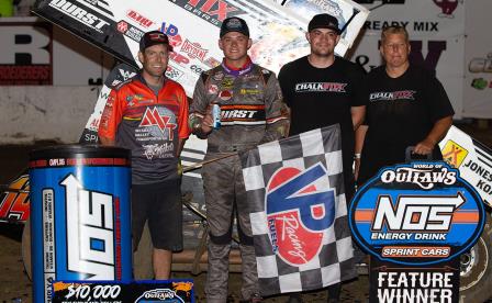 Parker Price-Miller won the WoO stop at 34 Raceway Friday (Trent Gower Photo) (Video Highlights from DirtVision.com)