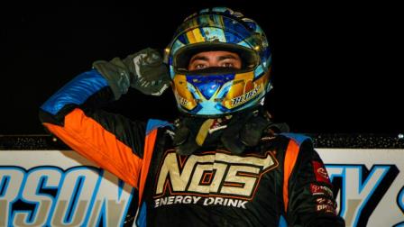 Chris Windom (Canton, Ill.) collected his third USAC NOS Energy Drink National Midget victory in Friday night's Midwest Midget Championship opener at Jefferson County Speedway in Fairbury, Nebraska (Danny Clum Photo) (Video Highlights from FloRacing.com)