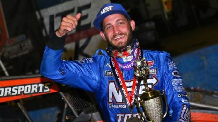 Justin Grant, Wednesday night's USAC AMSOIL National Sprint Car winner at the Terre Haute Action Track during NOS Energy Drink Indiana Sprint Week (Josh James Artwork) (Video Highlights from FloRacing.com)