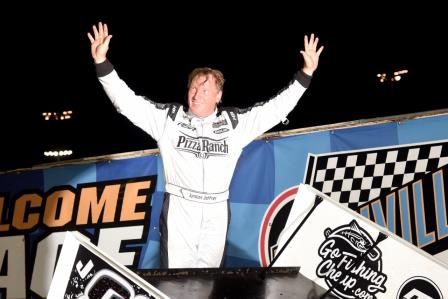 Lynton Jeffrey won night #2 of the 360 Nationals Friday (Paul Arch Photo) (Video Highlights from DirtVision.com)