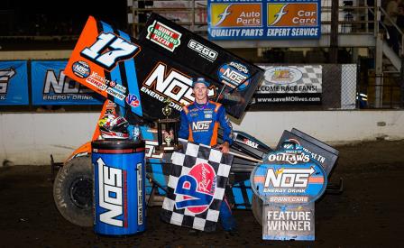 Sheldon Haudenschild won the night before the "Ironman 55" at Pevely Friday (Trent Gower Photo) (Video Highlights from DirtVision.com)