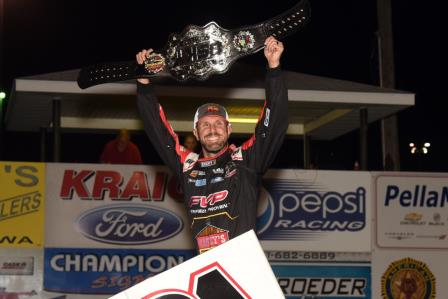Brian Brown won the ASCS portion of the Ultimate Challenge in Oskaloosa Sunday (Paul Arch Photo)