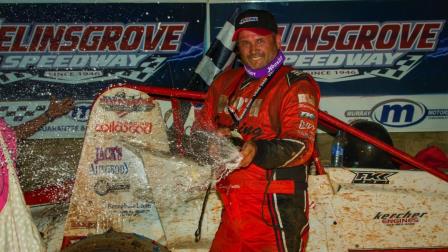 Shane Cottle won his first USAC Silver Crown race in nearly 13 years in Sunday night's Bill Holland Classic at Selinsgrove (Pa.) Speedway (Dallas Breeze Photo) (Video Highlights from FloRacing.com)
