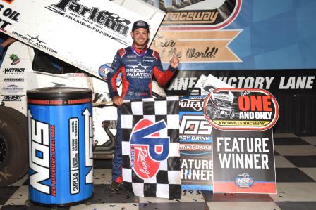 Kyle Larson won the First night of the "One and Only" at Knoxville Saturday (Paul Arch Photo) (Video Highlights from DirtVision.com)