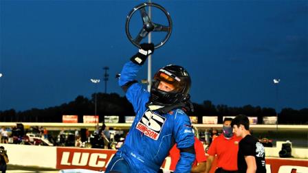 Bobby Santos (Franklin, Mass.), collected his second career Night Before the 500 Midget win Saturday night at Lucas Oil Raceway in Brownsburg, Ind (Al Steinberg Photo) (Video Highlights from FloRacing.com)
