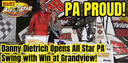 Danny Dietrich won with the All Stars Thursday at Grandview (Chad Warner Photo) (Video Highlights from FloRacing.com)