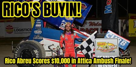 Rico Abreu won the $10,000 Attica Ambush Saturday (Mike Campbell Photo) (Video Highlights from FloRacing.com)