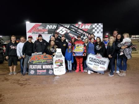 Sam Hafertepe Jr. won his third Jesse Hockett/Daniel McMillin Memorial Saturday at Lucas Oil Speedway (Terry Ford Photo)