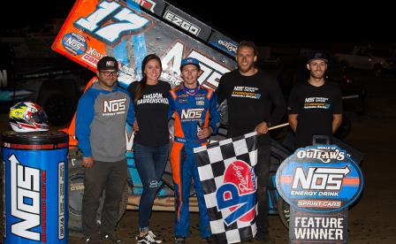 Sheldon Haudenschild won with the WoO at his hometown track, Wayne County Speedway on Friday (SJM Racing Photo) (Video Highlights from DirtVision.com)