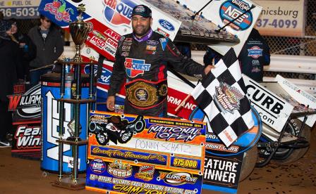 Donny Schatz won the $75,000 Williams Grove National Open Saturday night (Trent Gower Photo) (Video Highlights from DirtVision.com)