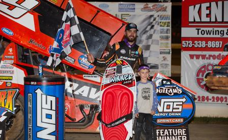 James McFadden claimed the Jason Johnson Classic at Lake Ozark Speedway Saturday (Trent Gower Photo) (Video Highlights from DirtVision.com)