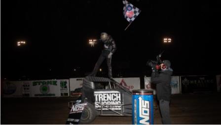 Tanner Thorson started and finished the 2020 USAC NOS Energy Drink National Midget campaign with a victory, closing out with his series-leading seventh win of the year in the season finale at California's Merced Speedway (Rich Forman Photo) (Video Highlights from FloRacing.com)