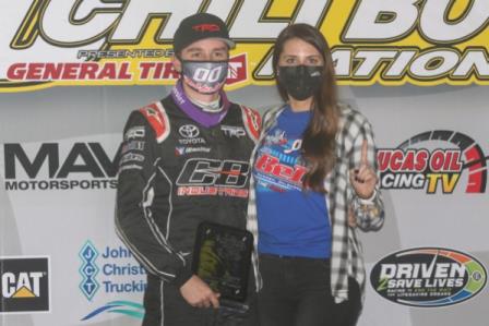 Christopher Bell won Thursday's prelim at the Chili Bowl (Brendon Bauman Photo) (Video Highlights from FloRacing.com)