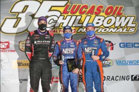 Justin Grant won Friday's prelim at the Chili Bowl (Michael Fry Photo) (Video Highlights from FloRacing.com)