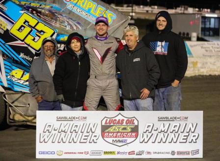 JJ Hickle won Friday's ASCS opener at Devil's Bowl (David Campbell Photo)