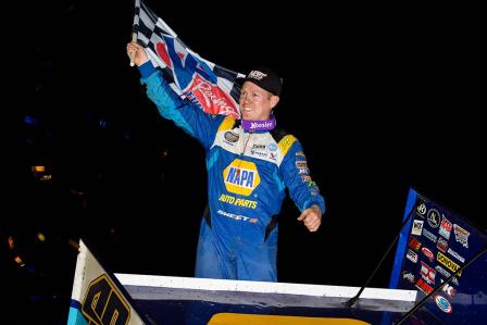 Brad Sweet won the WoO finale at Cotton Bowl Speedway Saturday (Trent Gower Photo) (Video Highlights from DirtVision.com)