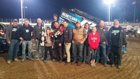 Jerrod and the team celebrate their MOWA championship (Jacksonville Speedway Photo)