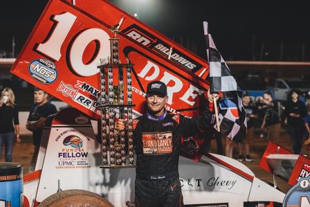 Dave Blaney won his first WoO feature in 24 years at Sharon on Saturday (Trent Gower Photo) (Video Highlights from DirtVision)