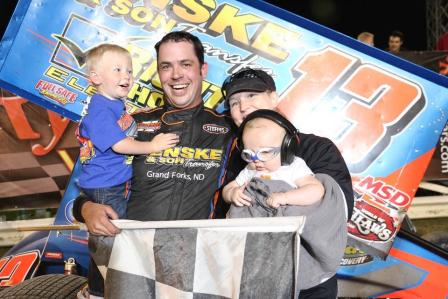 Photo: Mark and the family in Victory Lane at River Cities Speedway (Rick Rea Photo – www.RickRea.com) 