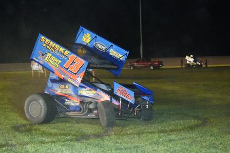 Mark cut a few donuts in the Park Jefferson infield (Jeff Bylsma Photo) 