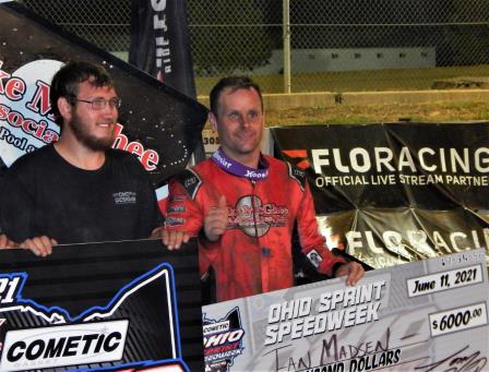Ian Madsen in Victory Lane at Attica