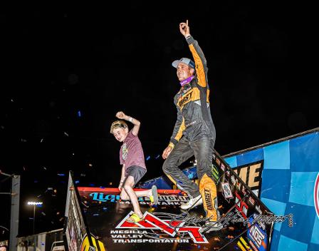 Carson Macedo celebrates with Jax Johnson at Knoxville (Chuck Stowe Photo)