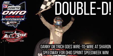 Danny Dietrich was the Ohio Speedweek victor at Sharon (Rick Rarer Photo)