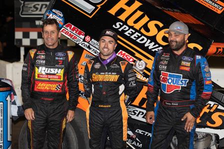 David Gravel opened up the WoO festivities at Huset's with a win Monday (Trent Gower Photo) (Video Highlights from DirtVision.com)