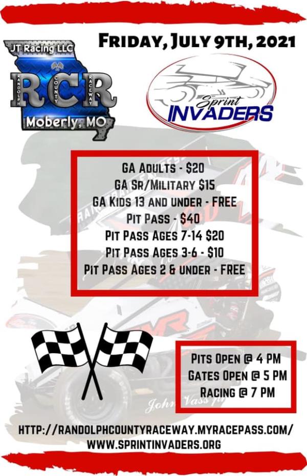 Sprint Invaders Hit the High Banks of Moberly on Friday!