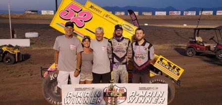 Blake Hahn won the opener at the Grizzly Nationals with ASCS Friday (Matt Ward Photo) (Video Highlights from Racinboys.com)