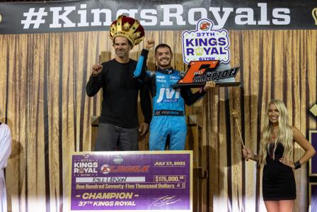 Kyle Larson won the 37th King's Royal Saturday night at Eldora (Trent Gower Photo) (Video Highlights from DirtVision.com)