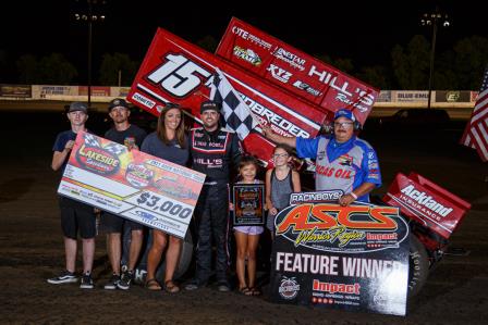 Sam Hafertepe Jr. won the ASCS stop at Lakeside Tuesday (Russell Moore Photo)