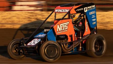 Chris Windom (Canton, Ill.) raced to a second-straight USAC NOS Energy Drink National Midget feature win at Pennsylvania's Grandview Speedway Tuesday night during the Eastern Midget Week opener. (Dave Dellinger Photo) (Video Highlights from FloRacing.com)