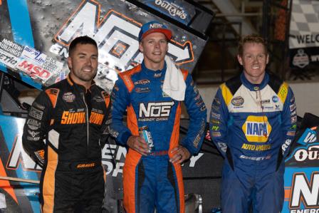 Sheldon Haudenschild won the Night Before the Ironman 55 at Pevely Friday (Trent Gower Photo) (Video Highlights from DirtVision.com)