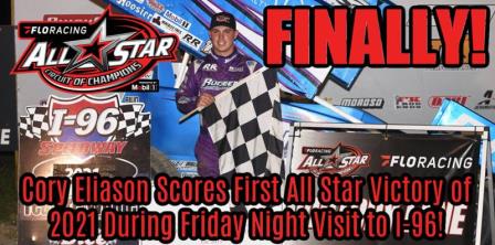 Cory Eliason won the All Star stop at I-96 Speedway (Chad Warner Photo) (Video Highlights from FloRacing.com)