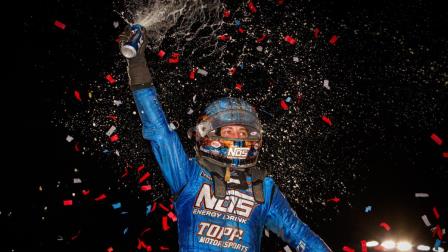 Justin Grant captured Friday night’s Elliott’s Custom Trailers & Carts Sprint Car Smackdown X opener at Kokomo (Ind.) Speedway. (Jack Reitz Photo) (Video Highlights from FloRacing.com)