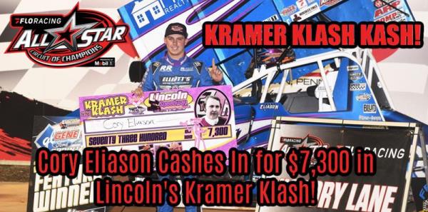 Cory Eliason Cashes in for $7,300 in Lincoln Speedway