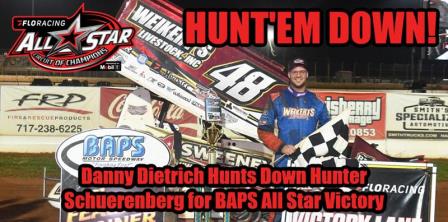 Danny Dietrich won the Johnny Mackison Clash at BAPS Sunday (Chad Warner Photo) (Video Highlights from FloRacing.com)
