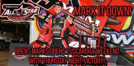 Brent Marks won the Tuscarora 50 opener Thursday at Port Royal (Chad Warner Photo) (Video Highlights from FloRacing.com)