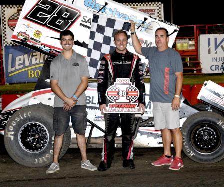 Scott Bogucki won the Bobby Parker Memorial Friday at I-80 Speedway (Joe Orth Photo) (Video Highlights from Racinboys.com)