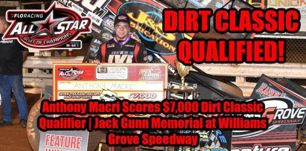 Anthony Macri Scores $7,000 Dirt Classic Qualifier Jack Gunn Memorial at Williams Grove Speedway