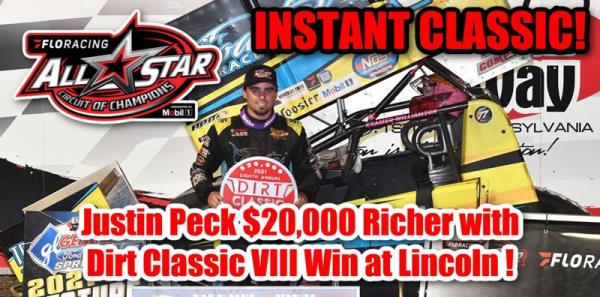 Justin Peck Cases in for $20,000 in Lincoln Speedway