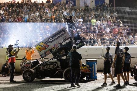 Carson Macedo won his second straight Tom Tarlton Classic in Hanford Saturday (Trent Gower Photo) (Video Highlights from DirtVision.com)