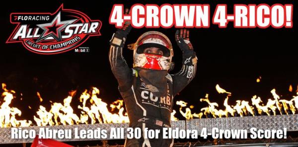 Rico Abreu Leads all 30 for Eldora 4-Crown Score Worth $6,000