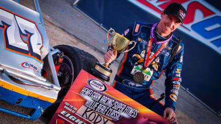 Kody Swanson (Kingsburg, Calif.) wrapped up his sixth career USAC Silver Crown driving championship in grand fashion by winning the series' season finale on Sunday afternoon at Ohio's Toledo Speedway. (Jack Reitz Photo) (Video Highlights from FloRacing.com)