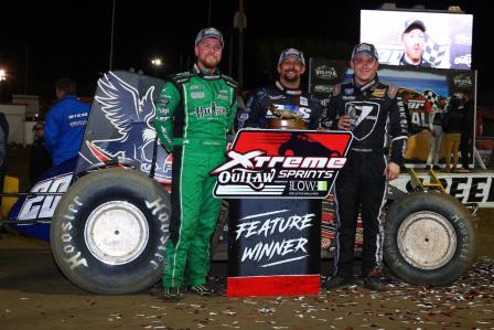 Thomas Meseraull claimed the $10,000 Xtreme Outlaw Sprint Car Series win Tuesday night at Volusia (WoO Photo) (Video Highlights from DirtVision.com)