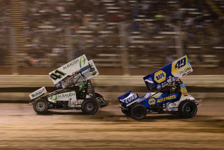 Carson Macedo edged Brad Sweet at Merced on Friday (Trent Gower Photo) (Video Highlights from DirtVision.com)